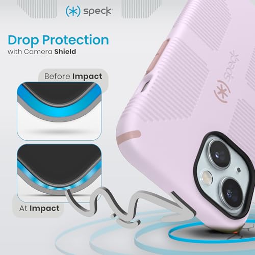 Speck iPhone 15 Case - Built for MagSafe, Drop Protection Grip – for iPhone 15 iPhone 14 & iPhone 13 - Scratch Resistant, Soft Touch, 6.1 Inch Phone Case - CandyShell Grip Soft Lilac/Carnation Petal - image 3