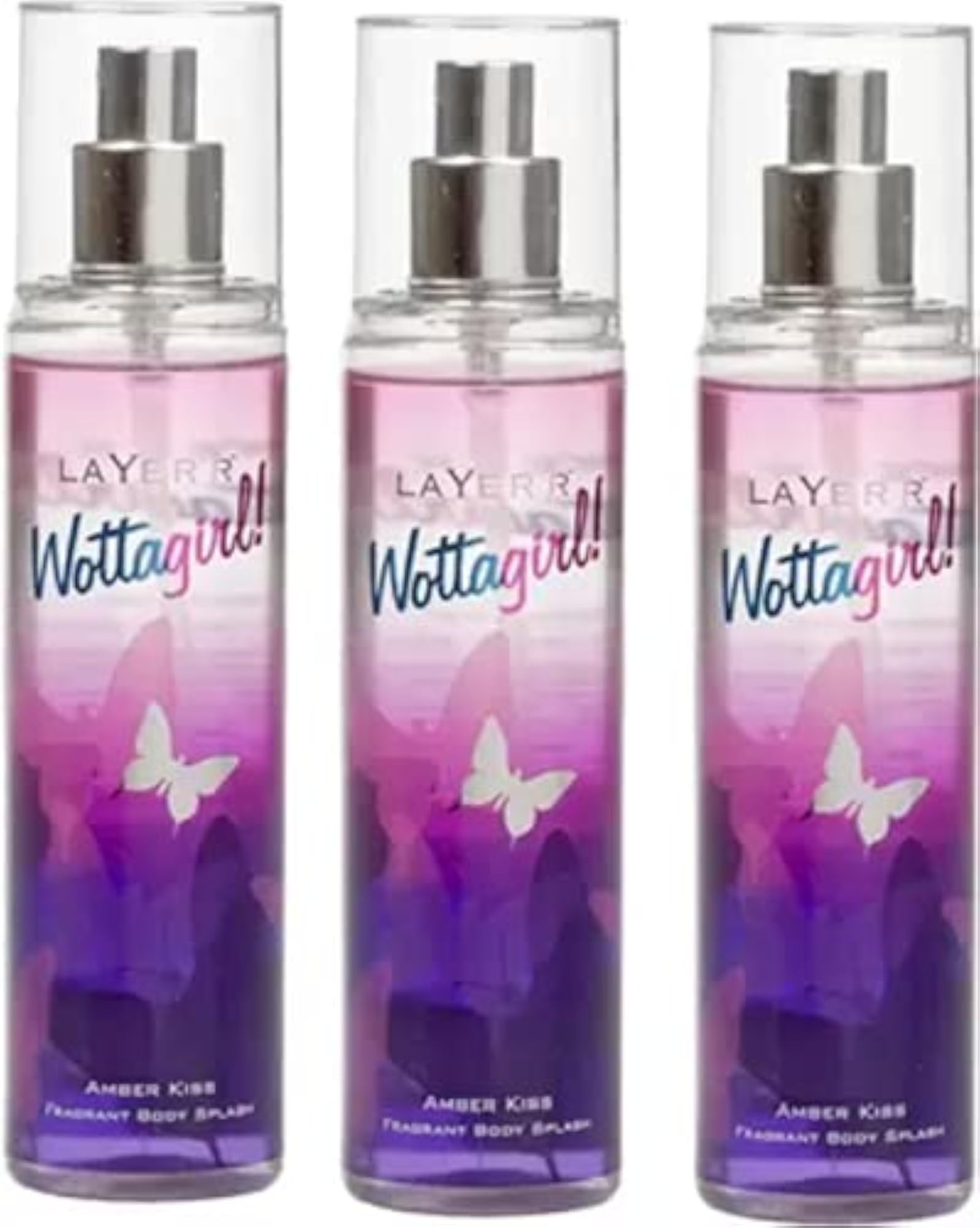 Layer'r Wottagirl Amber Kiss Perfume Body Spray Pack of 3