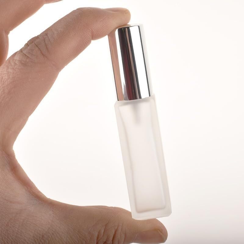 Mini bottiglie di profumo da viaggio, atomizzatore di profumo 5 pezzi 10 ml Bottiglie di profumo riutilizzabili in vetro smerigliato con nebbia fine Confezione di prova Lozione Pressa Flacone spray Co