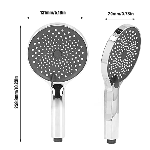 Ducha manual de alta presión TITA-DONG, ABS electrochapado, cabezal redondo para baño, plateado miniatura 2