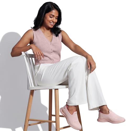Image of Neeman's Knit Lite Slip Ons for Women | Lightweight Breathable Knit Slip-On Sneakers | Cushioned EVA Sole | Soft Stretch Upper | Comfortable Casual, Office & Walking Shoes