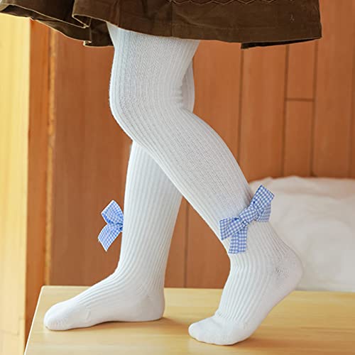 KAGAYD Toddler Tights Baby Girls Fashion Pants Bowknot Stockings Cute Panty Hose Soft and Elegant Pants (White, One Size)3