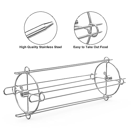Onlyfire Edelstahl Grillrondell Schaschlik-Set für Drehspieß und Rotisserie, Universal Spieß-Rondell Grillspieß Zubehör für Shish Kebab, Rindfleisch, Huhn, Gemüse – Bild 4