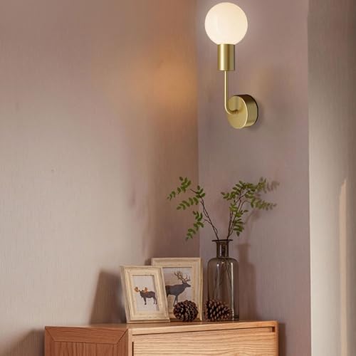 Lámpara de pared minimalista de estilo nórdico y cobre para salón 2