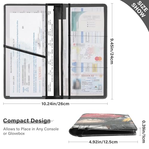 Car Registration and Insurance Holders Gorilla Music Print, PU Leather for License Documents Cards3