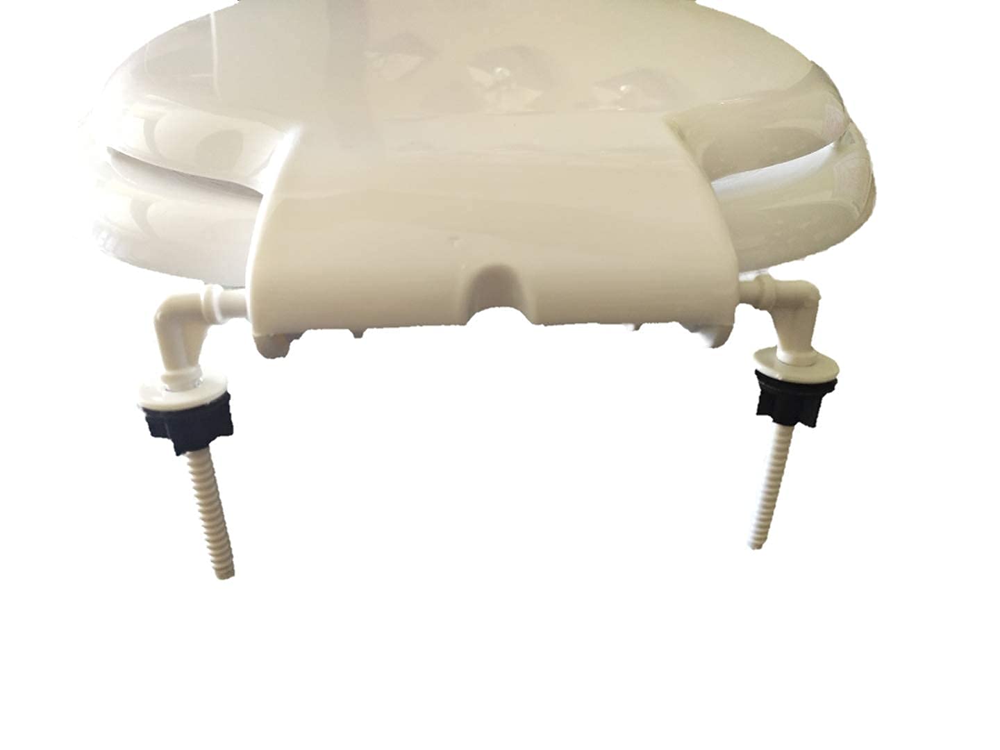 Monit Heavy Duty PVC Toilet Seat Cover Screw Hinges (L-Type) for European Toilet Seat Covers β DIY Repair Kit & Spare Parts for Western Toilet Seats (White, 1 Pair) 2