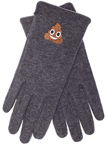 EEM gants en tricot pour enfants TAS avec fonction écran tactile et broderie Emoji, stretch; anthracite, L Cover