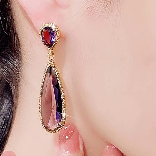 Image of Peora Crystal Studded Gold Plated Dangle Earrings Fashion Wear Stylish Jewellery Gift for Girls & Women