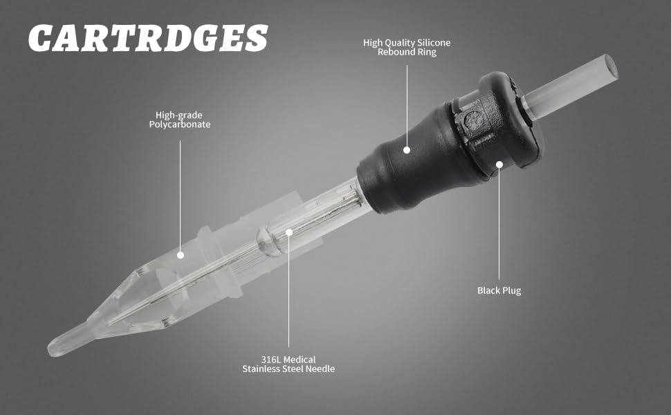 Miniatura 2 de ZOMBEE - Cartucho de silicona desechable para agujas de tatuaje, 20 unidades (1003RL)