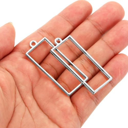 Hacer joyas de resina con PATIKIL 30 moldes de marco hueco rectangular para colgantes 4