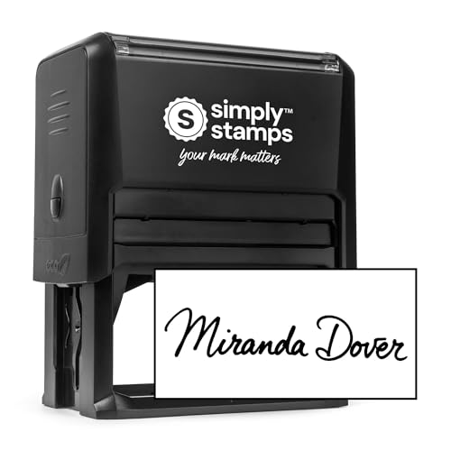 Custom Signature Stamp - Personalized Insignia - Self-Inking - Your Choice of 7 Ink Colors! (1, Xtra Wide)