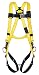 MSA 10072482 Full Body Style Harness with Qwik-Fit Chest and Leg Strap Buckle, Back and Hip D-Ring, X-Small Size, Yellow