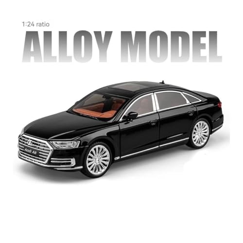 Image of Audi A8 1:24 Model Toy Car with Box, Zinc Alloy Pull Back Toy car with Sound and Light for Kids Boy Girl Gift [Colors as Per Stock]