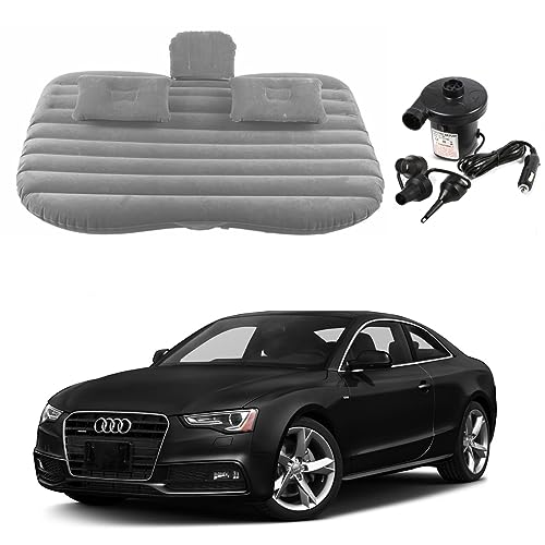 Image of Oshotto Multifunctional Car Travel Bed Mattress with Two Air Pillows, Car Air Pump Compatible with Audi A5 (Grey)