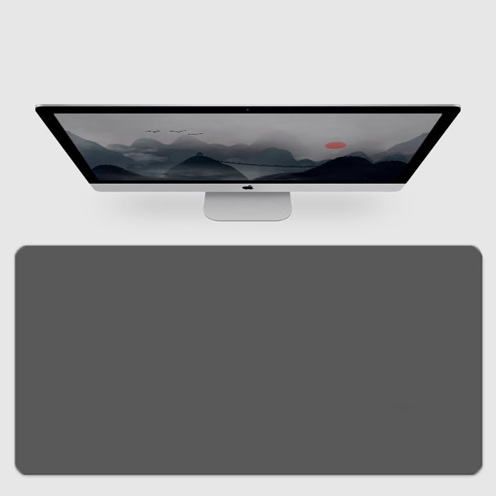 PU Leather Desk Mat Office Waterproof Desk Pad,Non-Slip Laptop Mat Table Mat Desk Writing Pad,Easy Clean Desk Protector for Office Home School (Dark Grey,100x60cm)