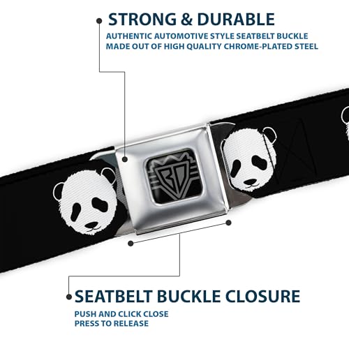 Cinturón de seguridad Buckle-Down estampado Panda Bear Repeat con hebilla de clic 6