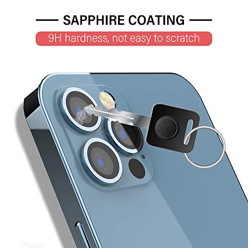 [5 Pack] UniqueMe Compatible with iPhone 12 Pro Camera Lens Protector Camera Cover Protection [Easy Installation] HD Clear [Anti-Scratch] [Fit Well for Camera]- Pacific Blue - Thumbnail 2