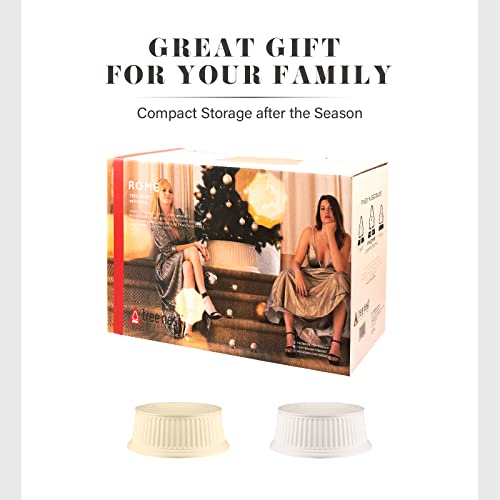 Tree Nest Christmas Tree Collar Round Classic Christmas Tree Skirt Basket Base Stand Durable For Xmas Tree Decoration Rome（White,Large） #TOP6