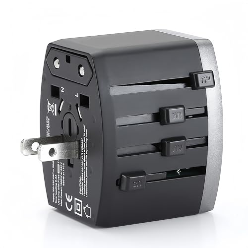 Universal Travel Adapter, Power Adapter Travel Charger w/QC 3.0 USB Port and PD 30W Fast Charger, International Plug Adapter, Outlet Converter Worldwide US to Europe EU AU UK US