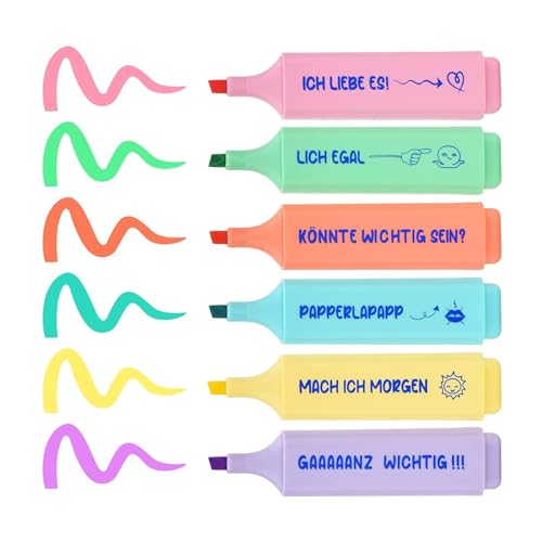 AECHY Glitzer Textmarker Set - 6 Dual-Tip Stifte Mit Farbwechsel & Glittereffekt