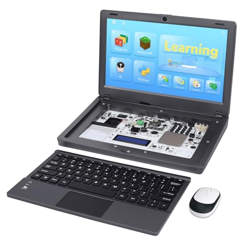 IoTeikXgo CrowPi2 All-in-One Raspberry Pi Portable Laptop with Raspberry Pi 5 8GB, 11.6 Inch IPS Screen, Learning Programming Kit with Sensors for Education, Makers, and Developers (Deluxe Kit)