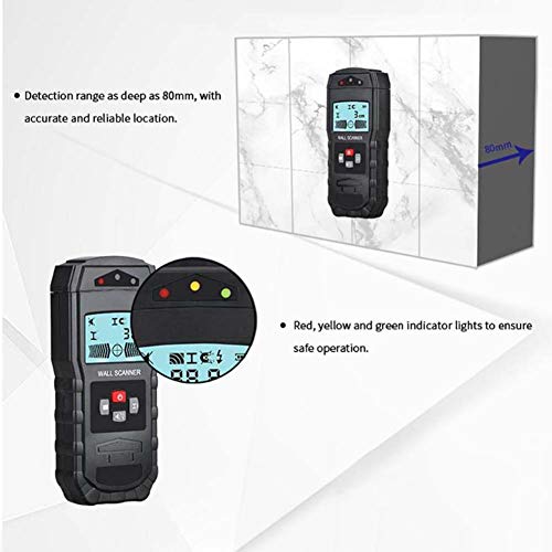 Abuycs Digital Stud Finder Sensor Wall Scanner, 3 in 1 Multifunctional Electronic Wall Scanner Handheld Wall Detector LCD Display & Sound Warning for Iron, Metal, Wood, Live AC Wires, Studs Detection