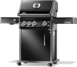 Napoleon Rogue PRO 425 Propane Gas Grill with Infrared Side Burner, Black, Durable 4-Burner Backyard Grill