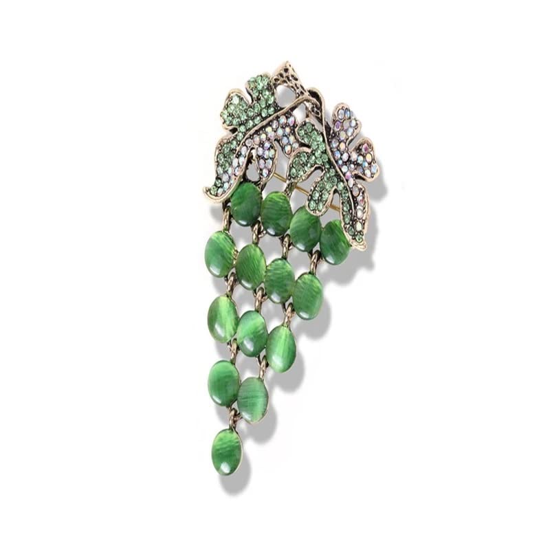 Broche raisin vert œil de chat accessoire costume corsage fruit - 6