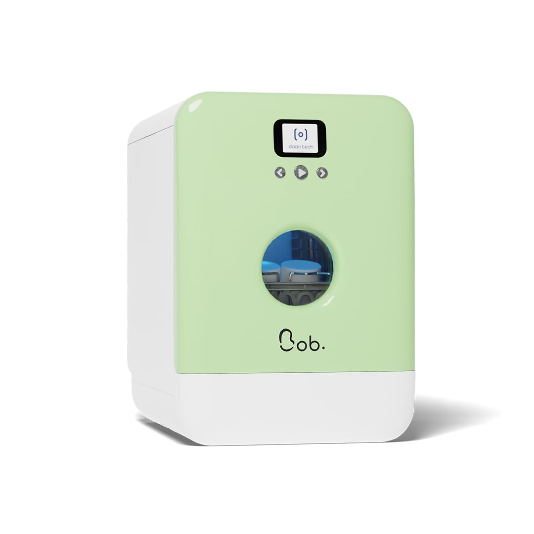 DAAN TECH Bob Lave-vaisselle Compact 3 Couverts Encastrable Pose Libre Réservoir Portable Séchage Naturel Assiette 29 cm Origine France