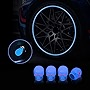 yonwait 4 PCS Luminous Skull Tire Air Valves Stem Caps, Fluorescent Tire Valve Caps, Universal Tire Valve Stem Covers Accessories for Car Truck Motorcycles Bike (Luminous Skull Blue)