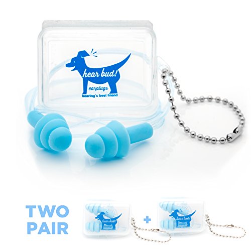 2-Pack Ear-Plugs by Hear Bud - Quality Deep Sleep , Safety , Comfort , and High Fidelity