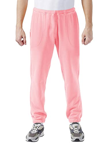 Hat and Beyond - Pantalones de chándal ligeros para hombre, con bolsillos elásticos - Rosa - 3X-Large
