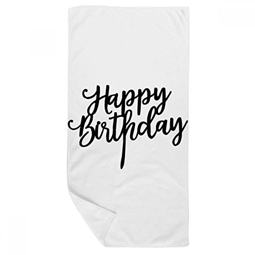 Serviette de bain joyeux anniversaire multicolore 35x70cm douce