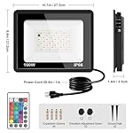 MOSFiATA 2 Pack 100W RGB LED Flood Lights, 12000LM Color Changing Smart Floodlight with Remote, Waterproof DIY Uplights for Party,Garden,Halloween Outdoor Decr - Image 2