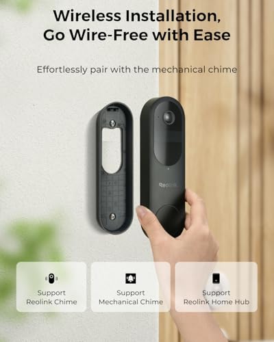 REOLINK 2K Battery Video Doorbell Camera, 150°x150° Head-to-Toe View, 2.4/5 GHz WiFi, Two-Way Talk, No Monthly Fee, Person/Vehicle/Package Detection(Chime not Included) thumbnail 4