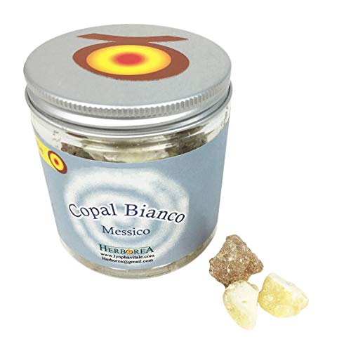 Lynpha Vitale Incienso Copal Blanco - Resina Natural 100 gr - Resina Fresca de Calidad chamánica para sublimador en Llamas - Hecho a Mano