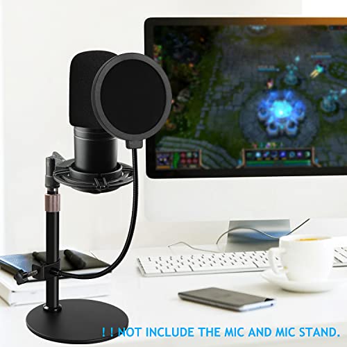 At2020 Desktop Microphone Stand With Shock Mount, Foam Windscreen And Pop Filter Adjustable Mic Stand With Shockmount For Audio Technica At2020 At2020Usb+ At2035 Atr2500 Condenser Microphone By Frgyee #TOP1
