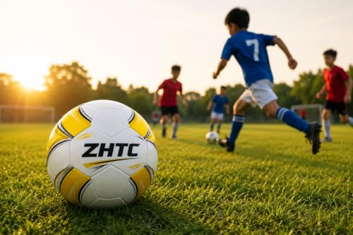 Image of Football with Air Pump - Size 5 Soccer Ball for Training & Match, Durable PU Material, Indoor & Outdoor Use