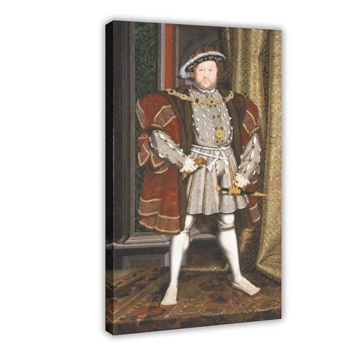 Impression sur toile Henry VIII de 30,5x45,7 cm pour décorer un bureau ou un salon rétro