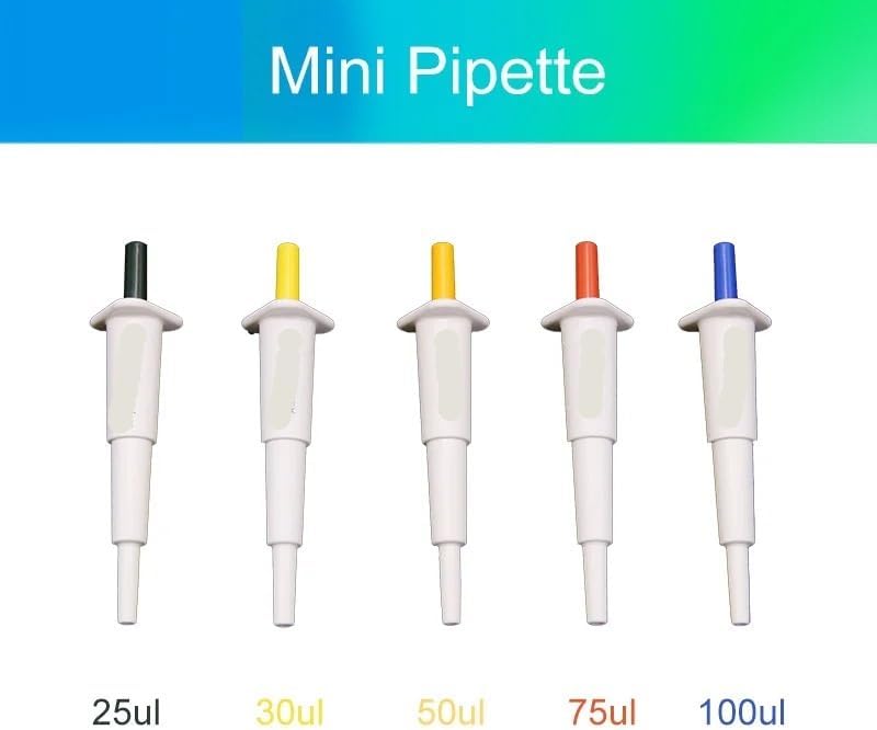 Lab Pipettors, Laboratory Mini Pipette 10-200ul Fixed Volumn Pipettor Manual Single Channel Micropipette Laboratory Equipment(50ul 2pcs)