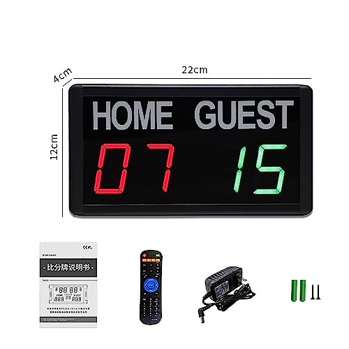 Marcador digital portátil de mesa, reloj marcador profesional para pared con control remoto o aplicación y ajuste de brillo en 5 niveles, para bádminton, tenis de mesa y voleibol miniatura 6