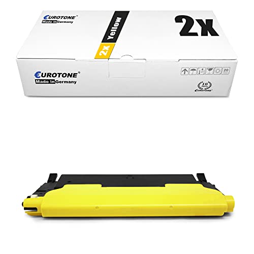 Colore: 2 X giallo/giallo 2 X EOS di toner per CLP 320, 325, CLX 3180, 3185 sostituisce Samsung Samsung Giallo Clt-Y4072S cartucce Original Eurotone (ISO 19798)