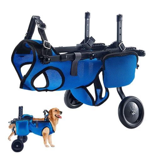 Silla de ruedas para perros para patas traseras, carrito ajustable 4-9 kg, soporte malla transpirable, marco aluminio, bucle hebilla seguro, incluye bolsas orina
