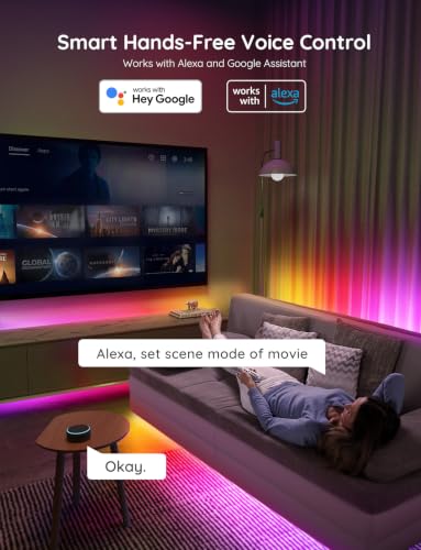 Image of Govee RGBIC LED Strip Lights, 16.4ft WiFi LED Lights Compatible with Alexa and Google Assistant, Smart LED Strips App Control, DIY, Music Sync, Color Changing Lights for Bedroom, Home Decor