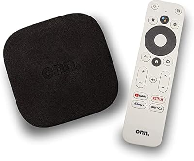 ONN Android TV 4K UHD Streaming Device with Voice Remote Control Google Assistant & High Speed HDMI Cable (100026240) Black