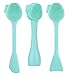 Beomeen Silicone Facial Cleansing Brush 3 Designs Face Scrubber, Double-Ended Silicone Face Exfoliating Wash Scrub Brush with Flexible Spatula for Face Skincare and Massage (Green)