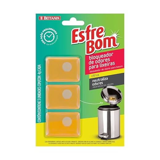 EsfreBom - Bloqueador de Odor para Lixeira de Fácil Aplicação com Fragrância Citrus, Cartela com 3 Unidades de 4g Cada, Bettanin