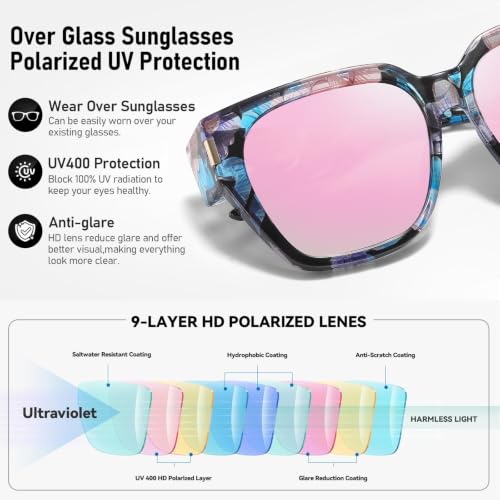 Image of HAOLOTA Polarized Fit Over Glasses Sunglasses for Women UV Protection