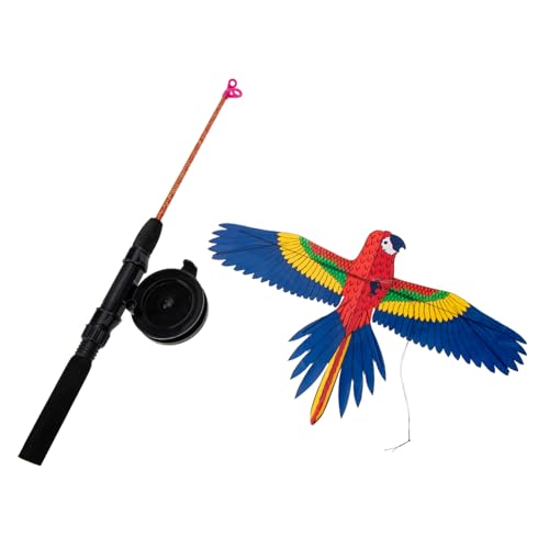Gogogmee Dynamic Kite Fishing Rod Cartoon Kite Toy for Boys and Girls Easy to Fly and Carry
