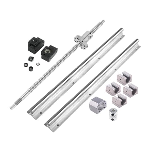 Metal Ball Screw nut SFU1605 Ball Screw End Machined+Nut Housing+BKBF12 Support+Coupler+2pcs SBR20 Linear Rail Support+4pcs SBR20UU Block Bearing(SBR-400 SFU-400)